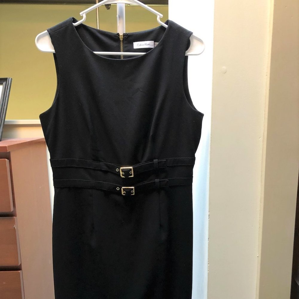 NEW Calvin Klein Womens Sheath Dress Black Size 6